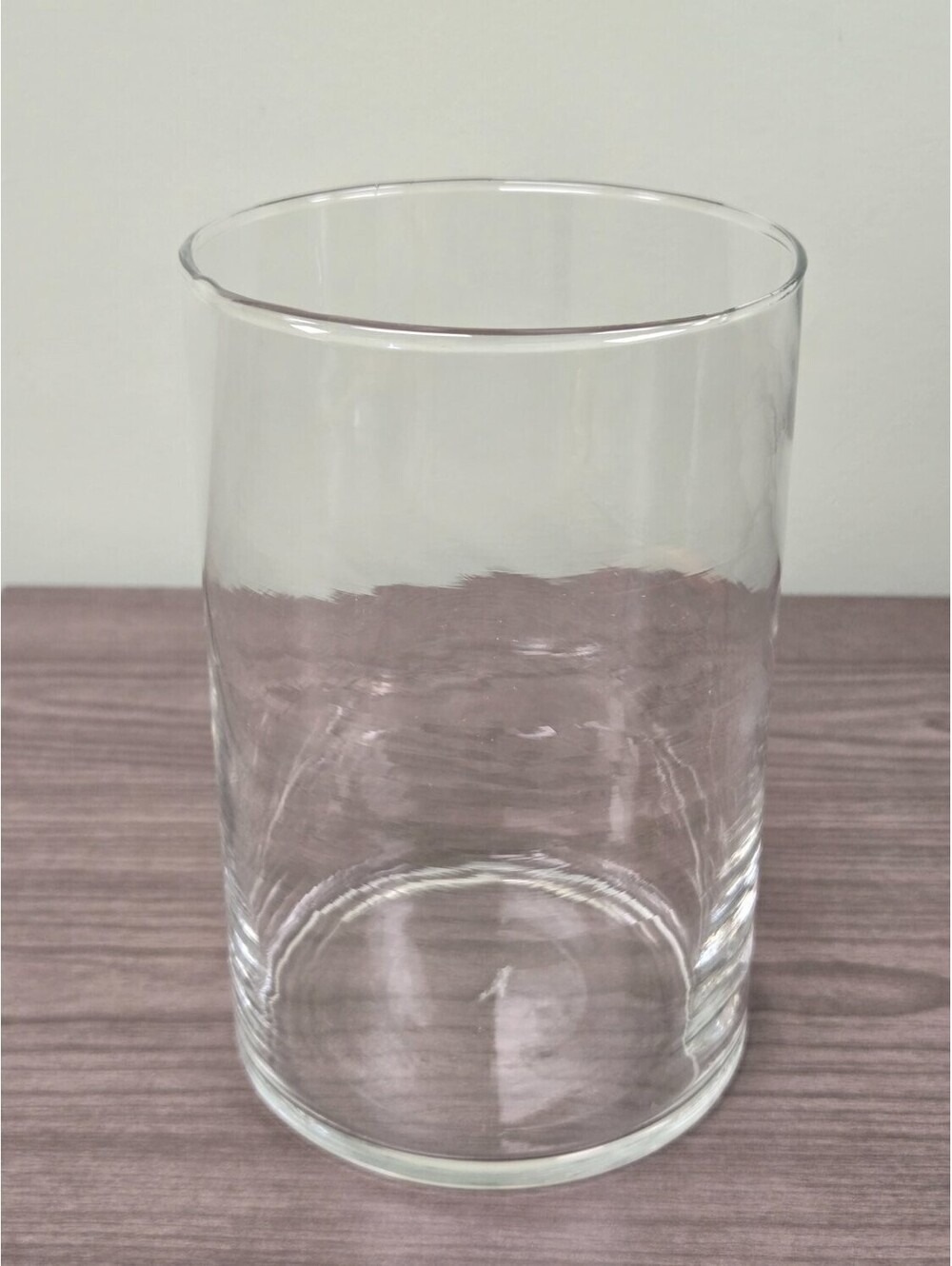 Clear Glass Cylinder Vase 7.5 X 4.75 Thick Base Floral Centerpiece Candle Holder